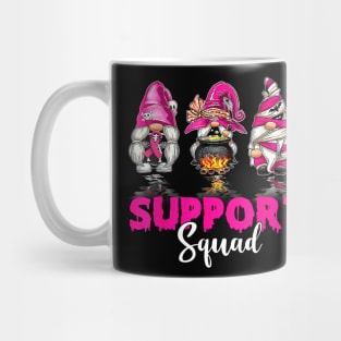 Gnomies Lover Support Squad Pink Ribbon Breast Cancer Month Mug
